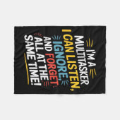 Grappige Quote Grappige Multitask Grappige Spreuk Fleece Deken (Voorkant (Horizontaal))