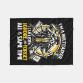 Grappige Quote Humoristische Multitask Grappige Sp Fleece Deken (Voorkant (Horizontaal))