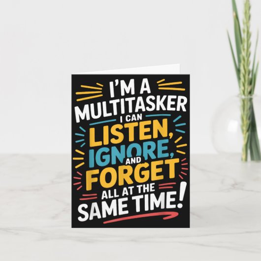 Grappige Quote Humoristische Multitask Grappige Sp Kaart (Voorkant)