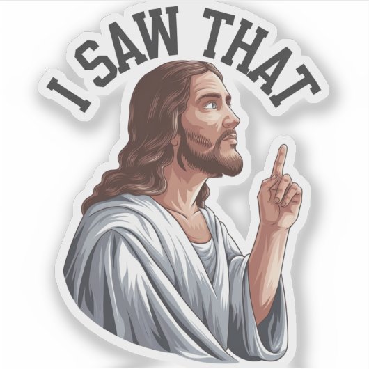 Grappige Quote Jezus Meme Die Ik Zag Christelijke Sticker (Voorkant)