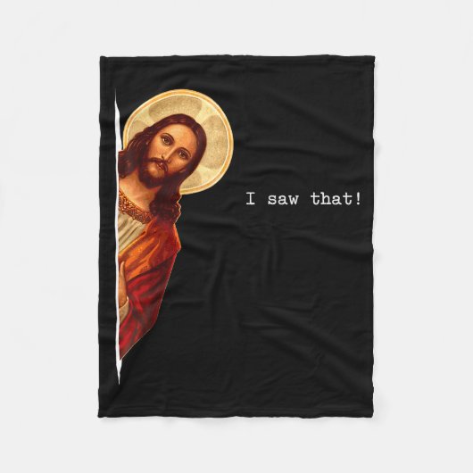 Grappige quote Jezus meme die ik zag dat christeli Fleece Deken (Voorkant)