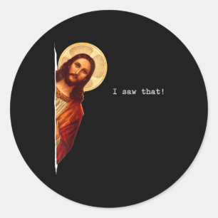 Grappige quote Jezus meme die ik zag dat christeli Ronde Sticker