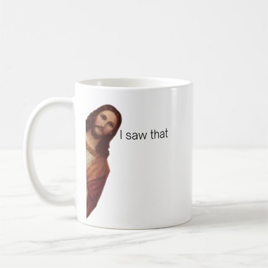 Grappige Quote Jezus Meme Ik Zag Dat Christen Koffiemok (Links)