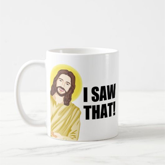 Grappige Quote Jezus Meme Ik Zag Dat Christen Koffiemok (Links)