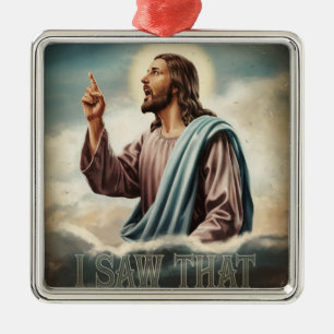Grappige Quote Jezus Meme Ik Zag Dat Christen Metalen Ornament