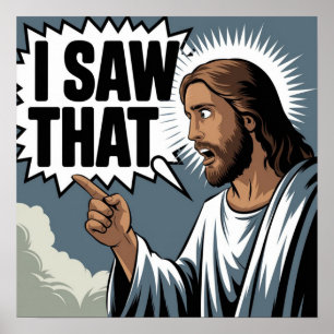Grappige Quote Jezus Meme Ik Zag Dat Christen Poster