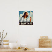 Grappige Quote Jezus Meme Ik Zag Dat Christen Poster (Keuken)