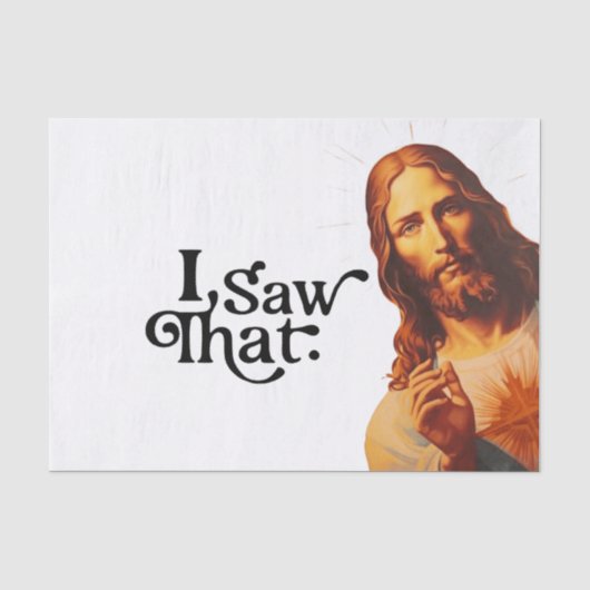 Grappige Quote Jezus Meme Ik Zag Dat Christen Tissuepapier (Voorkant)