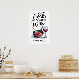 Grappige Quote Keuken Poster