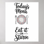 Grappige Quote Keuken Poster (Voorkant)