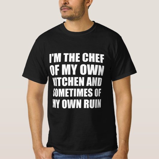 Grappige quote koken t-shirt (Voorkant)