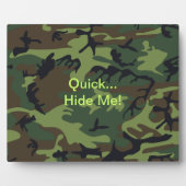 Grappige Quote Militaire Groene Camouflage Fotoplaat (Voorkant)