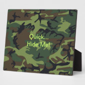 Grappige Quote Militaire Groene Camouflage Fotoplaat (Zijkant)