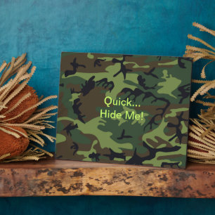 Grappige Quote Militaire Groene Camouflage Fotoplaat
