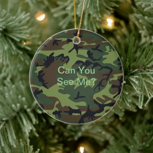 Grappige Quote Militaire Groene Camouflage Keramisch Ornament (Boom)