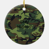 Grappige Quote Militaire Groene Camouflage Keramisch Ornament (Achterkant)