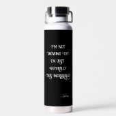 Grappige Quote MiniMalist Zelf Liefde Gepersonalis Waterfles (Achterkant)
