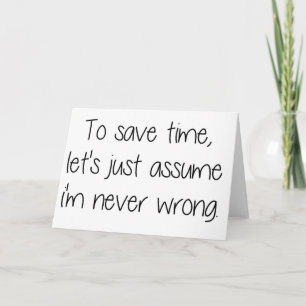 Grappige quote (om tijd te besparen) kaart