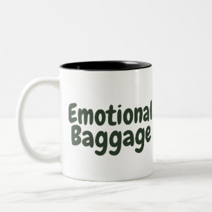 Grappige Quote over Emotionele Bagage Tweekleurige Koffiemok