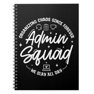 Grappige quote over het organiseren van chaos Admi Notitieboek