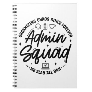 Grappige quote over het organiseren van chaos Admi Notitieboek