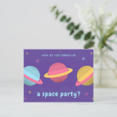 Grappige quote - Paarse Planeten Feest Briefkaart (Staand voorkant)