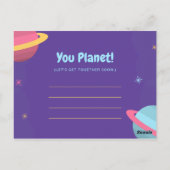 Grappige quote - Paarse Planeten Feest Briefkaart (Achterkant)