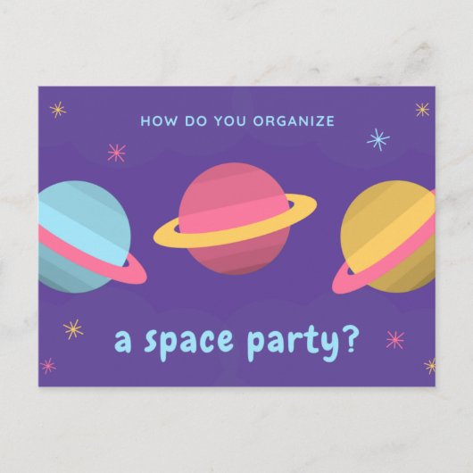 Grappige quote - Paarse Planeten Feest Briefkaart (Voorkant)