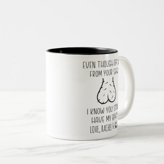 Grappige quote Pap, aangepaste stap Pap Vaderdag G Tweekleurige Koffiemok (Voorkant rechts)