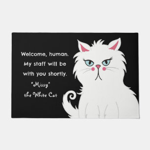 Grappige Quote Sarcastische Witte Kat Custom Welko Deurmat