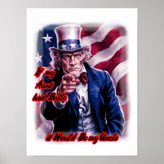 Grappige quote van patriot oom Sam op een Poster (Voorkant)