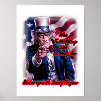 Grappige quote van patriot oom Sam op een Poster