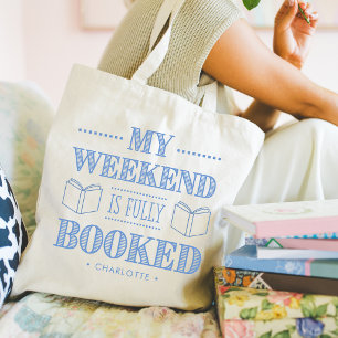 Grappige quote voor boekenliefhebbers gepersonalis tote bag