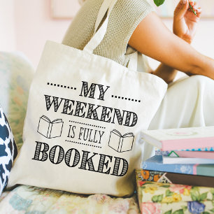 Grappige quote voor boekenliefhebbers tote bag