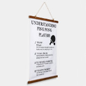 Grappige quotes voor tafeltennisverslaafden hangend wandkleed (Gebogen)