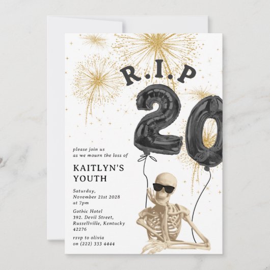 Grappige R.I.P tot mijn 20ste verjaardag Kaart (Voorkant)