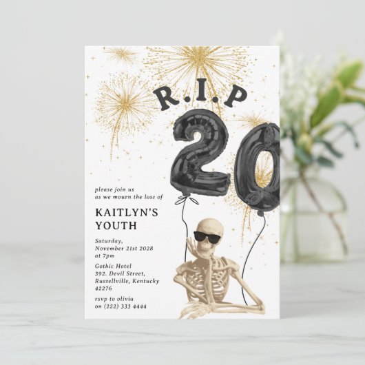 Grappige R.I.P tot mijn 20ste verjaardag Kaart (Staand voorkant)