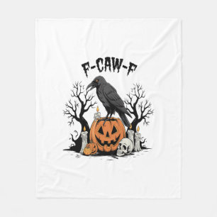 Grappige Raaf, F-Caw-F, Schedel Raaf, Gotische Kra Fleece Deken