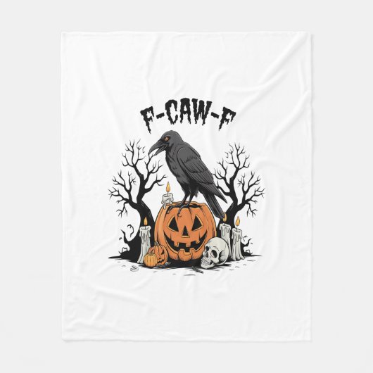 Grappige Raaf, F-Caw-F, Schedel Raaf, Gotische Kra Fleece Deken (Voorkant)