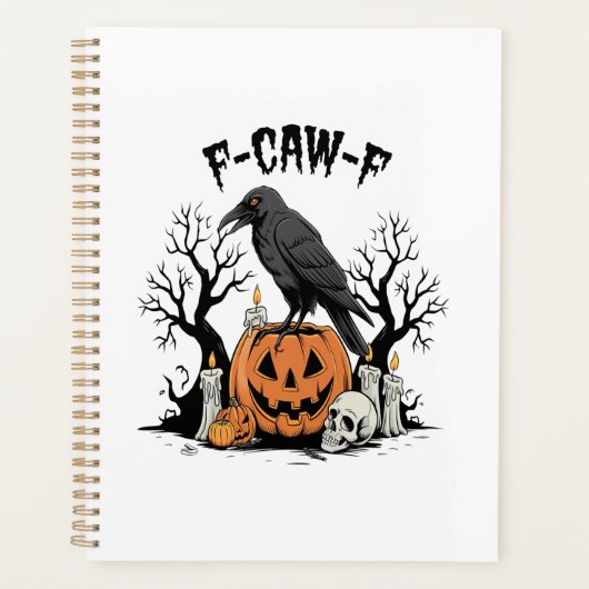 Grappige Raaf, F-Caw-F, Skull Raven, Gotische Kraa Planner (Voorkant)