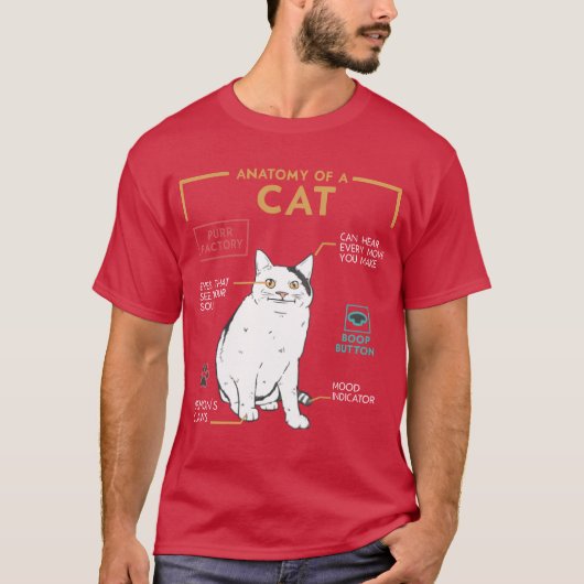 Grappige Raar Kat Meme Glimlachende Anatomie Van E T-shirt (Voorkant)