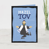 GRAPPIGE RABBI MAZEL TOV Gefeliciteerd Groet Kaart (Voorkant)