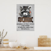 Grappige Raccoon Printable Poster Humor & Sass (Keuken)