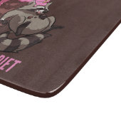 Grappige Raccoon Strict Whole Food Diet Cartoon Snijplank (Hoek)