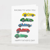 Grappige race auto Pun Vaderdag Kaart (Voorkant)
