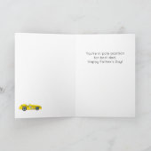 Grappige race auto's Pun Vaderdag Kaart (Binnen)