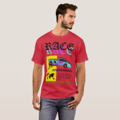 Grappige raceauto grappig t-shirt (Voorkant volledig)
