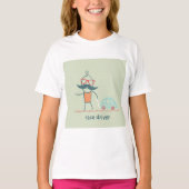 Grappige racecoureur snor karakter t-shirt (Voorkant)