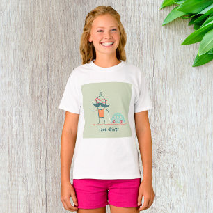 Grappige racecoureur snor karakter t-shirt