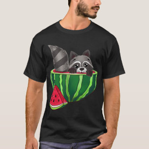 Grappige Racoon Inside of A Watermelon Lover Illus T-shirt